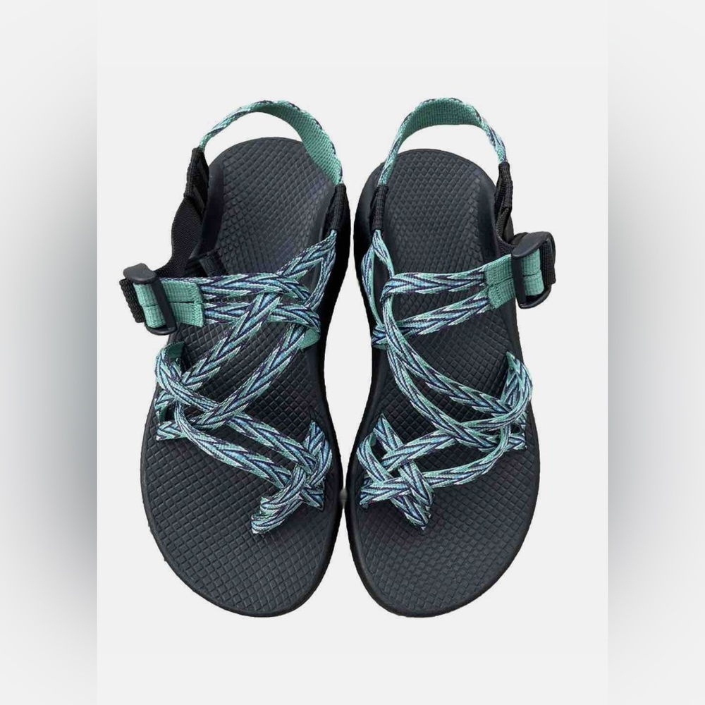 Chaco Women's Sandals in Black with Teal Straps